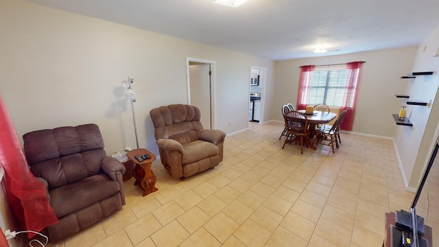 view of tiled living room