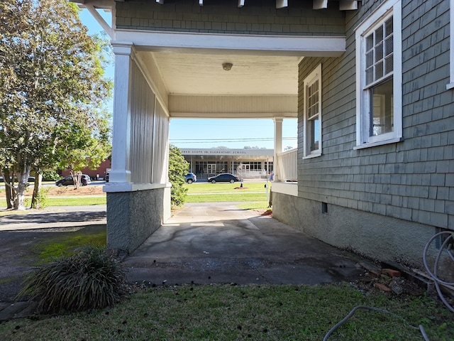 view of home's exterior featuring crawl space