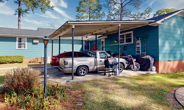 view of parking featuring a carport