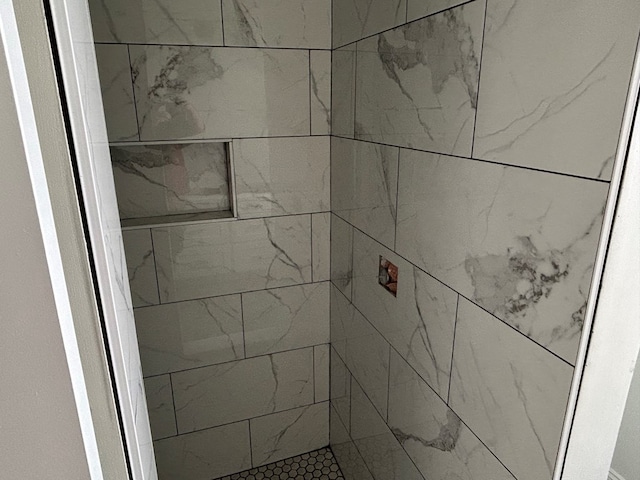 room details featuring a tile shower