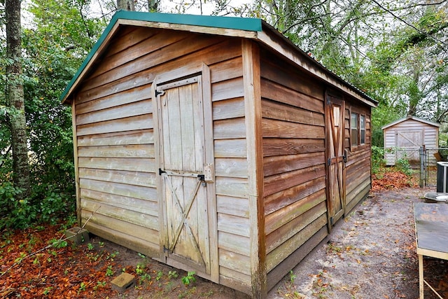 view of shed