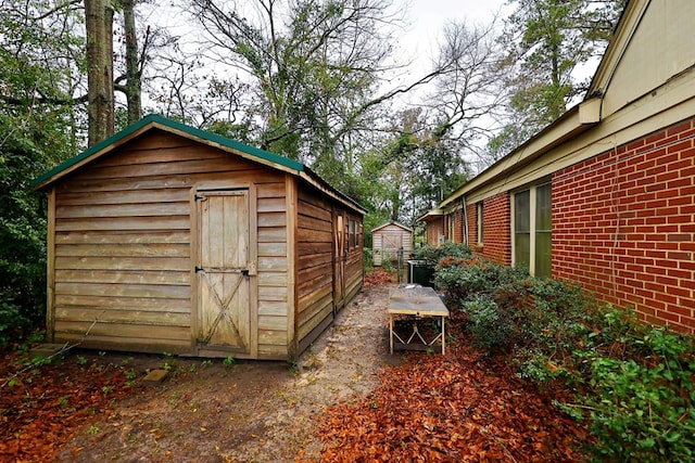 view of shed