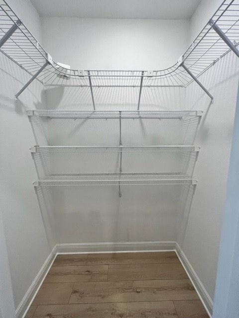 spacious closet featuring wood finished floors