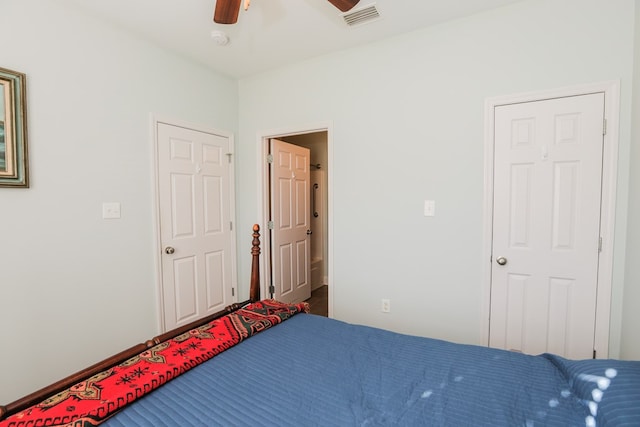 bedroom with ceiling fan