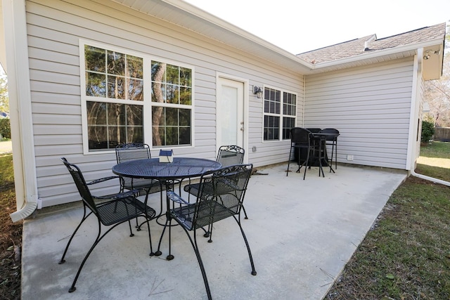 view of patio featuring a grill