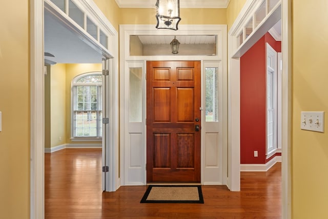 foyer with hardwood / wood-style floors