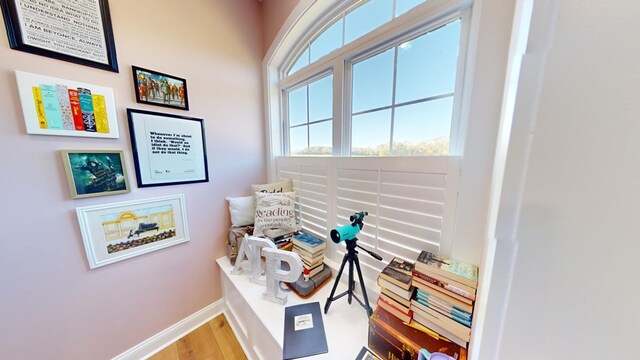 office area featuring hardwood / wood-style flooring