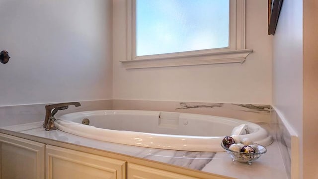 full bath with a garden tub
