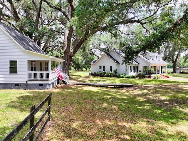view of yard featuring a porch