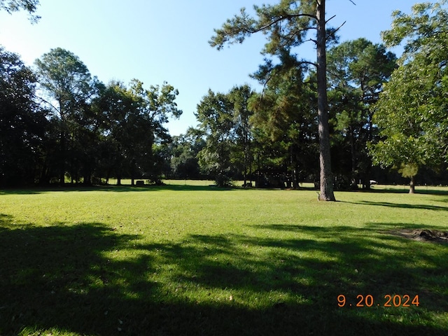 view of property's community with a lawn