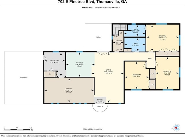 702 E Pinetree Blvd, Thomasville, GA 31792 - view of room layout