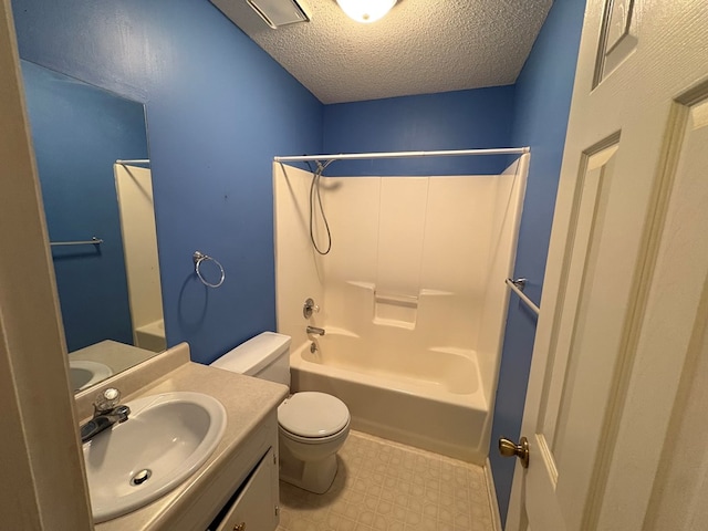 102 Spruce Pine Dr, Thomasville, GA 31757 - bathroom with tile patterned floors, a textured ceiling, bathtub / shower combination, and vanity