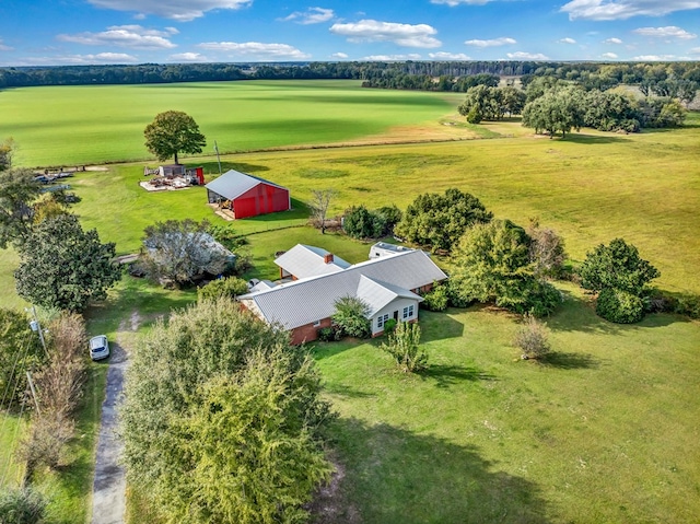 bird's eye view with a rural view