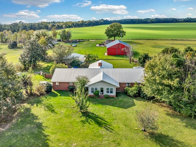 aerial view with a rural view