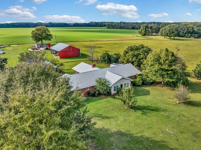 drone / aerial view featuring a rural view