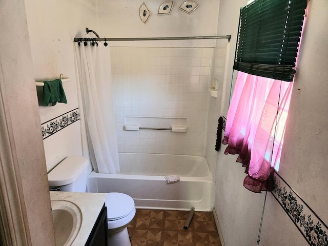 3812 Ponder Rd, Thomasville, GA 31757 - bathroom with toilet, shower / tub combo with curtain, and vanity