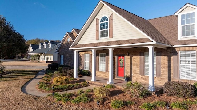 view of front of property with a porch