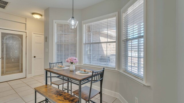 view of tiled dining space