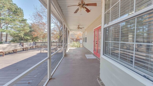 view of patio with ceiling fan