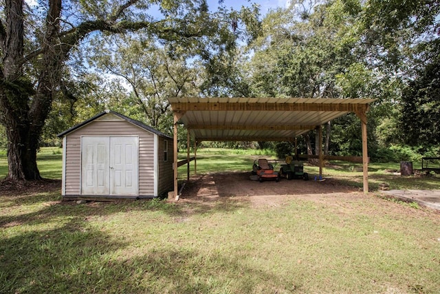 view of shed featuring a detached carport