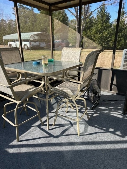 view of sunroom