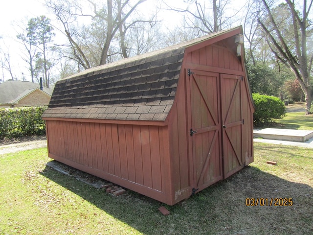 view of shed