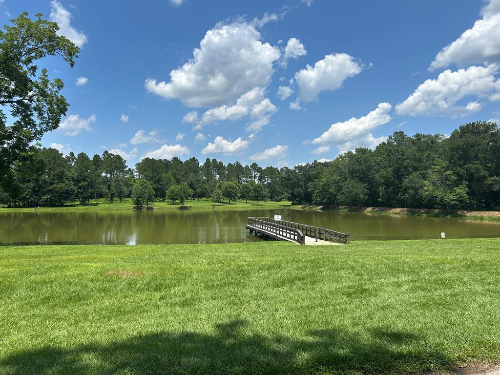 160 Highland St, Thomasville, GA 31792 - dock featuring a water view, a lawn, and a wooded view