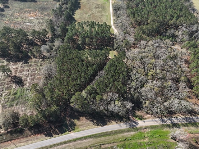 drone / aerial view with a view of trees