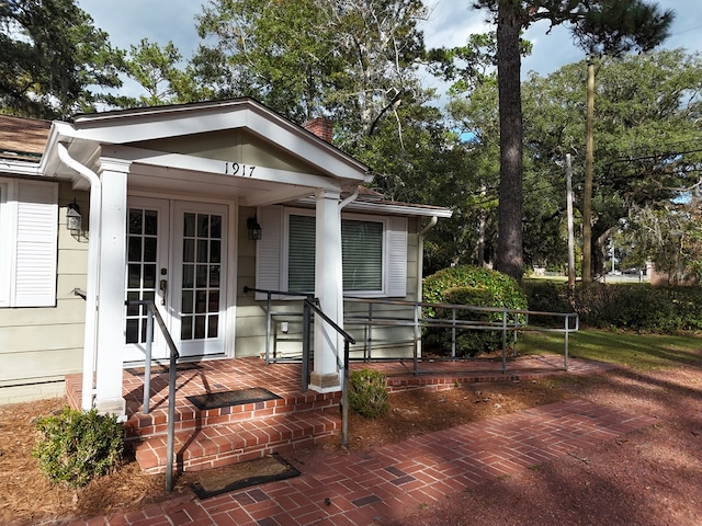 exterior space featuring french doors