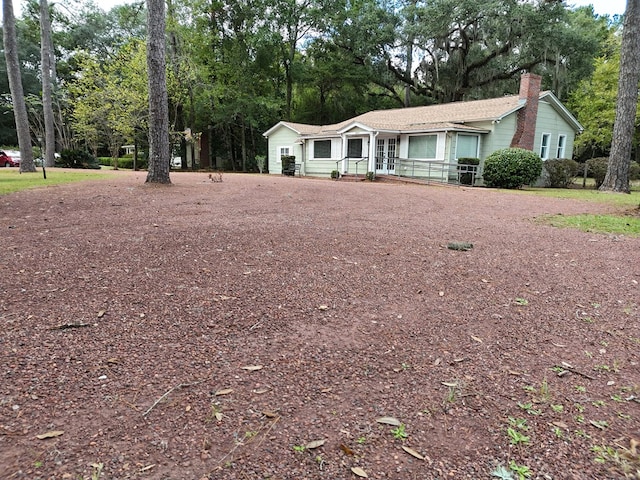 view of single story home