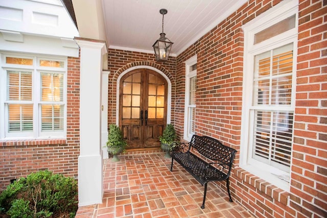 view of exterior entry with french doors