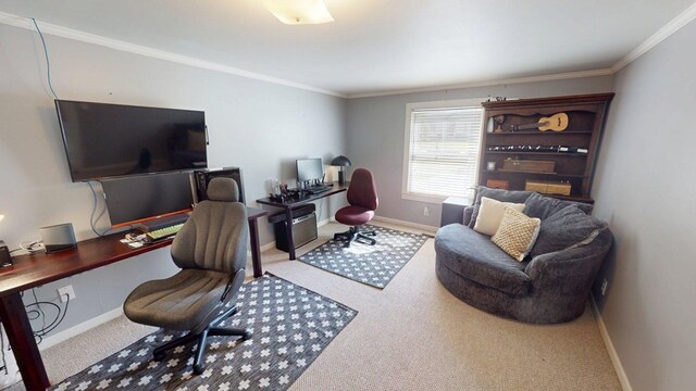 303 Glenwood Dr, Thomasville, GA 31792 - carpeted office featuring crown molding