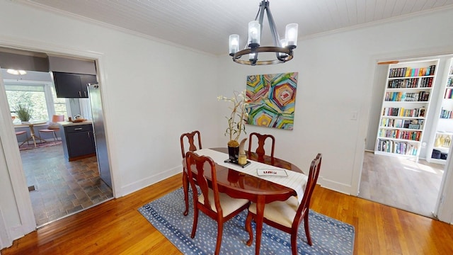 303 Glenwood Dr, Thomasville, GA 31792 - dining room featuring a chandelier, ornamental molding, and wood finished floors