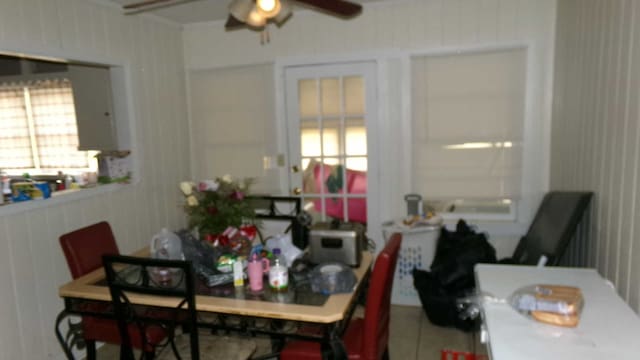 47 Morningside Dr, Camilla, GA 31730 - tiled dining space with a ceiling fan