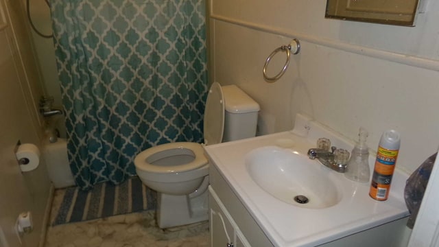 47 Morningside Dr, Camilla, GA 31730 - bathroom featuring toilet, shower / bath combo, and vanity