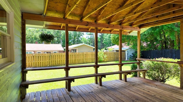 193 E Live Oak Cir, Thomasville, GA 31792 - wooden terrace featuring a shed and a fenced backyard
