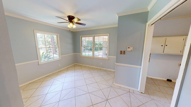 610 Partridge Dr, Thomasville, GA 31792 - unfurnished room featuring a ceiling fan, crown molding, and baseboards