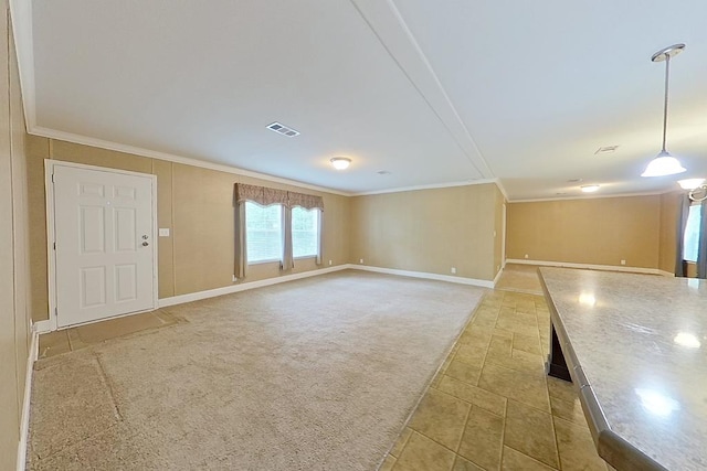 3024 Willow St, Ochlocknee, GA 31773 - unfurnished living room featuring ornamental molding and baseboards