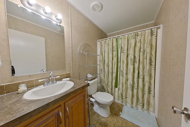 3024 Willow St, Ochlocknee, GA 31773 - bathroom featuring vanity, tile patterned floors, and a shower with shower curtain