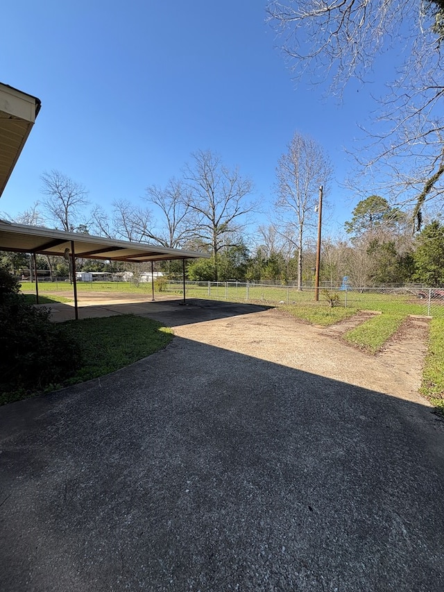 view of yard with fence