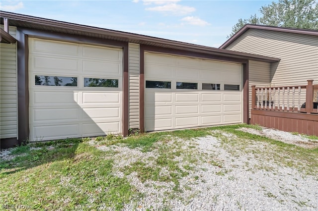 view of garage