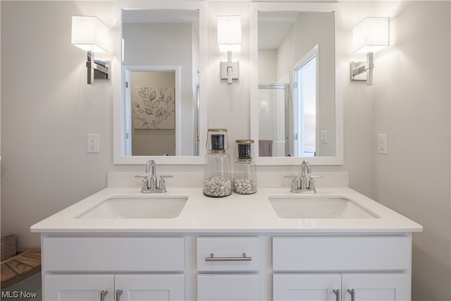 bathroom featuring double sink vanity