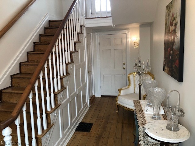 interior space featuring dark hardwood / wood-style floors