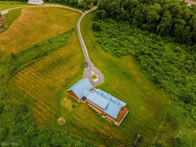 bird's eye view featuring a rural view