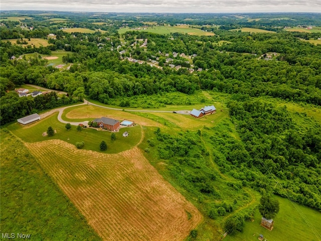 aerial view with a rural view