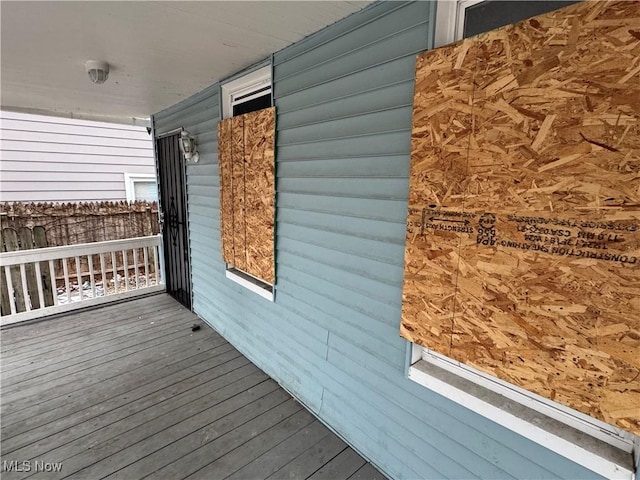 wooden deck featuring a porch