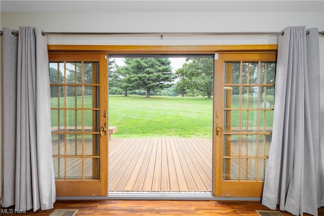 entryway featuring wood-type flooring