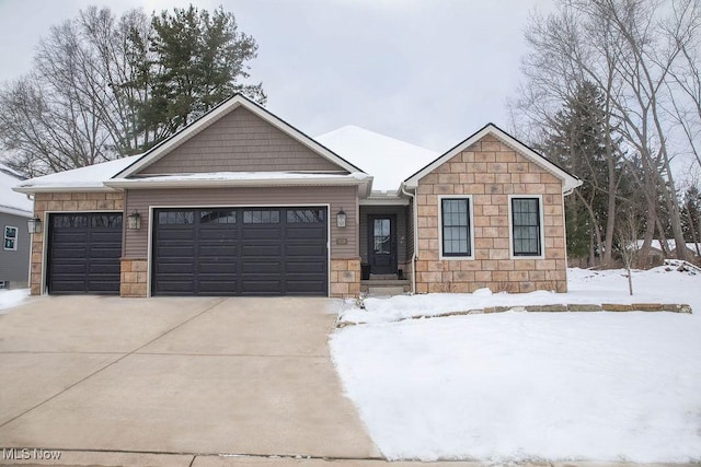 view of front of house with a garage