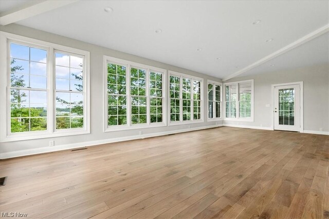 2585 Glendale Rd, Marietta, OH 45750 - unfurnished sunroom featuring a wealth of natural light, visible vents, and vaulted ceiling