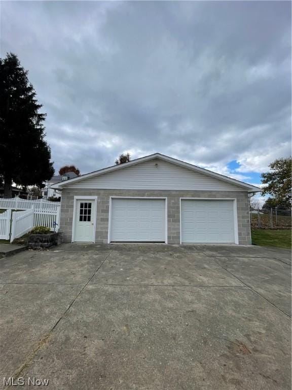 view of garage